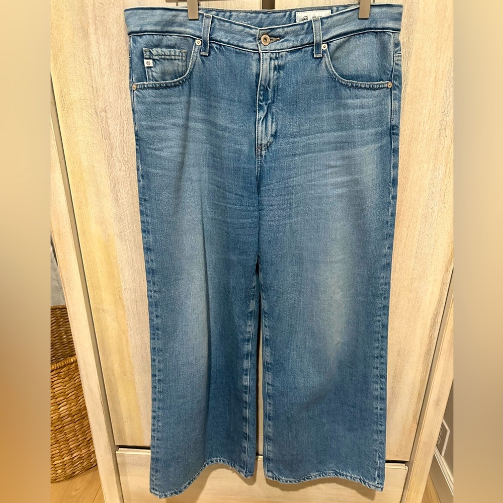 Ag Adriano Goldschmied Light Blue Wide Leg Jeans